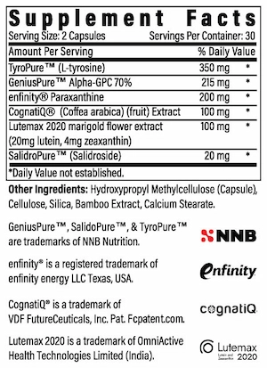 BrainAMP Supplement facts